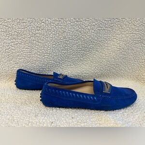 Tod's Vibrant Blue Suede Moccasins